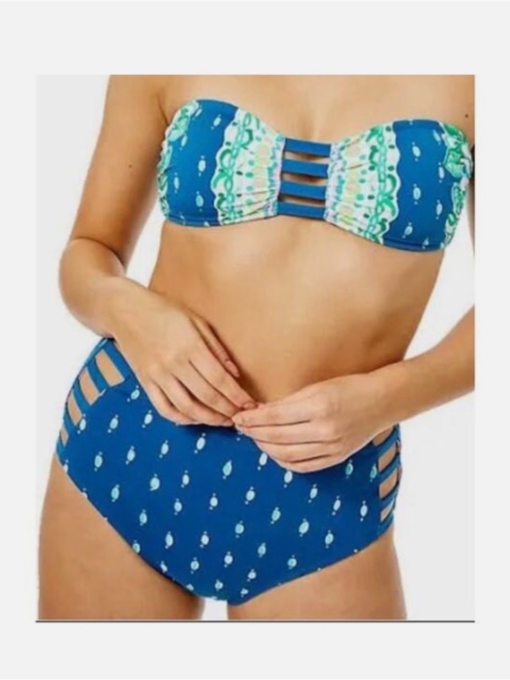 Lilly Pulitzer Rumy Bikini bottom - Macaw Blue coconut row dot allover